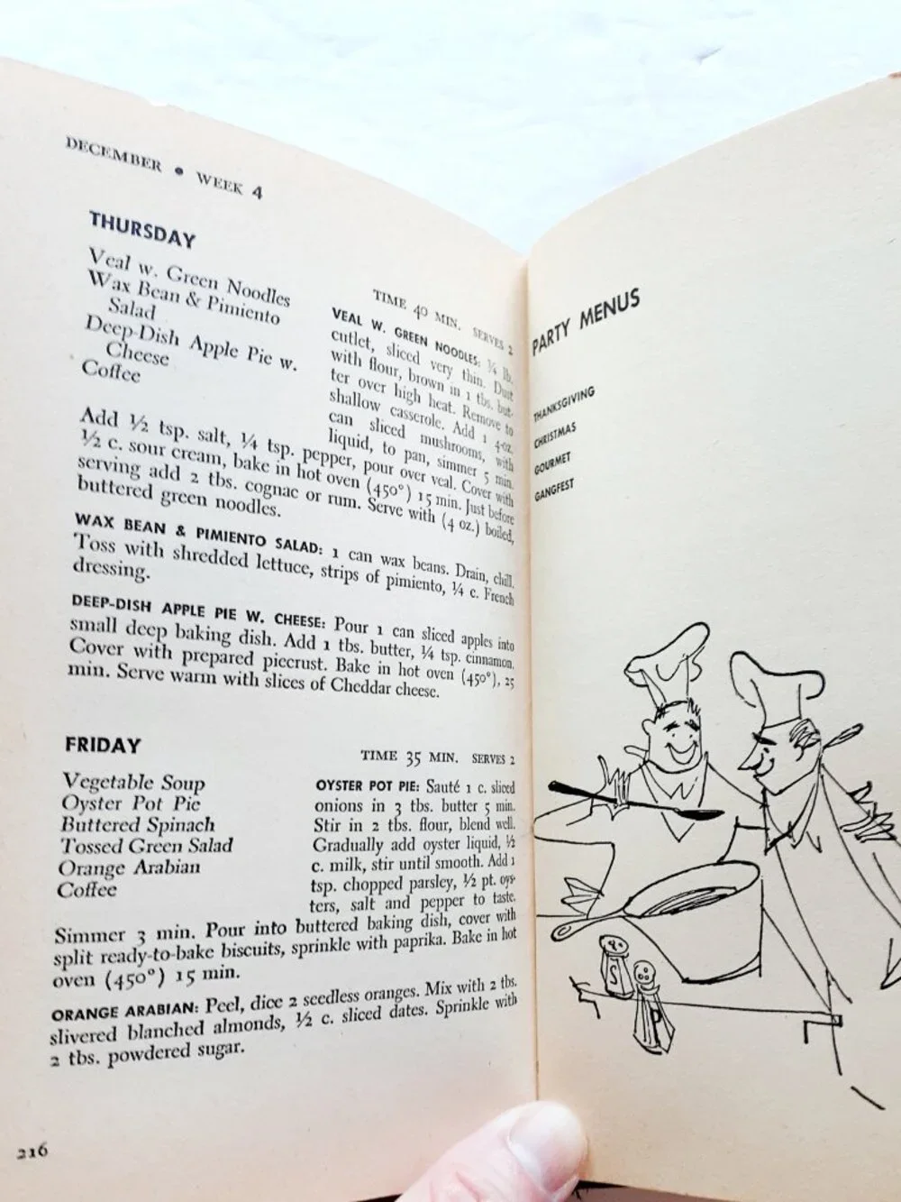 Vintage 50s Glamour Magazine After Five Cookbook